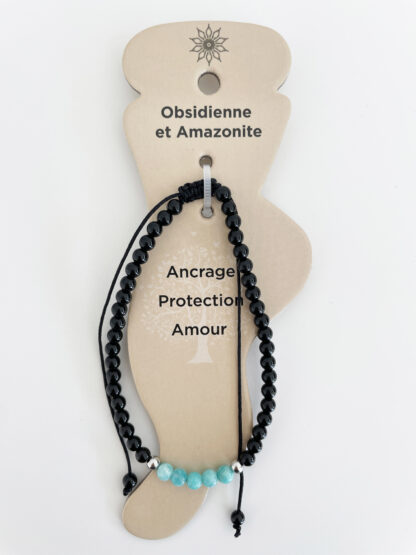 Chaîne de cheville Obsidienne